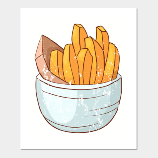 Fries Barbecue Retro Vintage Grunge
